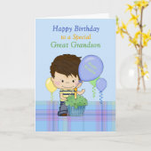 Carte Arrière-petit-fils spécial Joyeux Anniversaire ave (Fleur jaune)