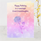 Carte Arrière-petite-fille de joyeux anniversaire (Fleur jaune)