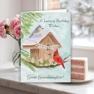 Carte Arrière-petite-fille Joyeux Anniversaire de Janvie