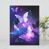 Carte Arrière - plan avec papillons de nuit (Debout devant)
