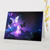 Carte Arrière - plan avec papillons de nuit (Fleur jaune)