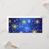 Carte Arrière - plan Bleu XMAS avec des flocons de neige (Devant/Arrière en situation)