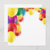 Carte Arrière - plan de ballons colorés (Devant / Derrière)