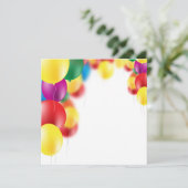 Carte Arrière - plan de ballons colorés (Debout devant)