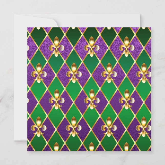 Carte Arrière - plan de bijoux Mardi Gras (Devant)