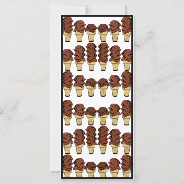 Carte Arrière - plan de cônes de crème glacée au chocola (Devant)