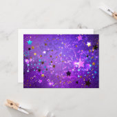 Carte Arrière - plan de feuille violet avec étoiles (Devant/Arrière en situation)