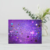 Carte Arrière - plan de feuille violet avec étoiles (Debout devant)