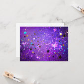 Carte Arrière - plan de feuille violet avec étoiles (Devant/Arrière en situation)