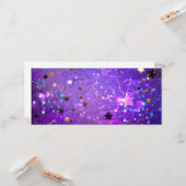 Carte Arrière - plan de feuille violet avec étoiles (Devant/Arrière en situation)