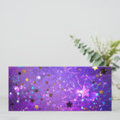 Carte Arrière - plan de feuille violet avec étoiles (Debout devant)