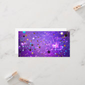 Carte Arrière - plan de feuille violet avec étoiles (Devant/Arrière en situation)