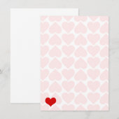 Carte Arrière - plan Motif de Coeur Rouge rose (Devant / Derrière)