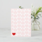 Carte Arrière - plan Motif de Coeur Rouge rose (Debout devant)