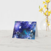 Carte Arrière - plan spatial avec étoiles (Fleur jaune)