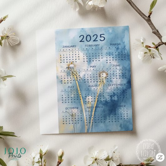 Carte arrière - plan Vintage Dandelion 2025