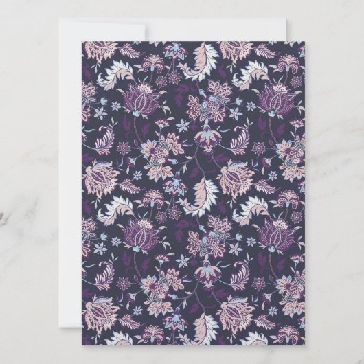 Carte Arrière - plan violet Big Floral Motif sans joint (Devant)