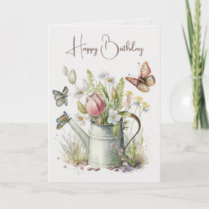 Carte Arrosage avec tulipes Anniversaire