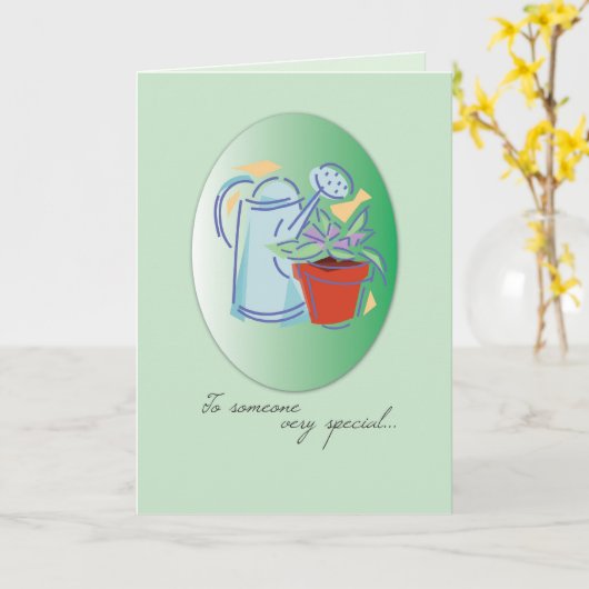 Carte Arrosage Can Planter Anniversaire (Fleur jaune)