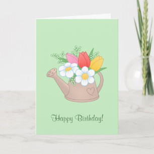 Carte Arrosage de jardin avec fleurs - Joyeux anniversai