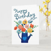 Carte Arrosage plein de fleurs heureux Anniversaire mama (Fleur jaune)