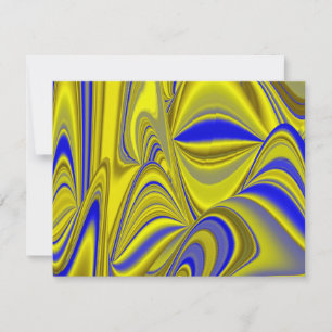 Carte Art abstrait 3D arc-en-ciel en or jaune bleu