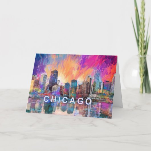 Carte Art abstrait de Chicago (Devant)