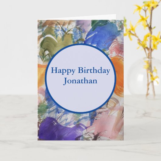 Carte Art Abstrait de Color Splash (Fleur jaune)