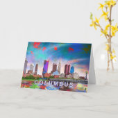 Carte Art abstrait de Columbus (Fleur jaune)