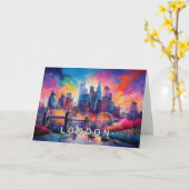 Carte Art abstrait de Londres  (Fleur jaune)