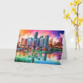 Carte Art abstrait de Miami (Fleur jaune)
