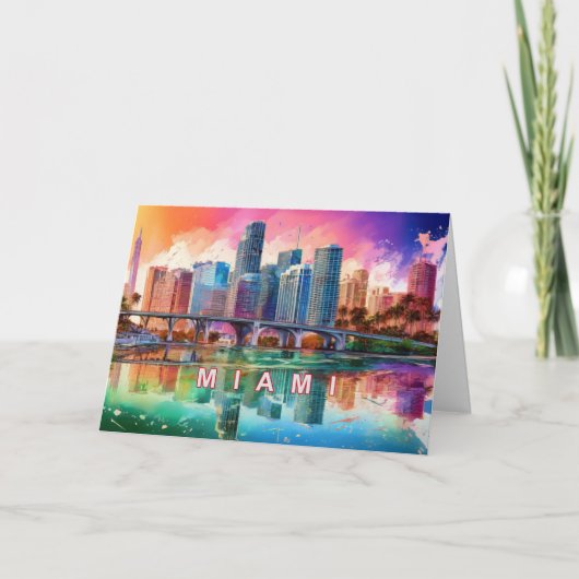 Carte Art abstrait de Miami (Devant)