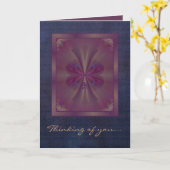 Carte Art abstrait de papillon pourpre (Fleur jaune)