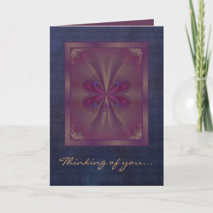 Carte Art abstrait de papillon pourpre