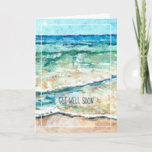 Carte Art abstrait de plage côtière pour un prompt rétab