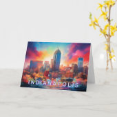 Carte Art abstrait d'Indianapolis (Fleur jaune)