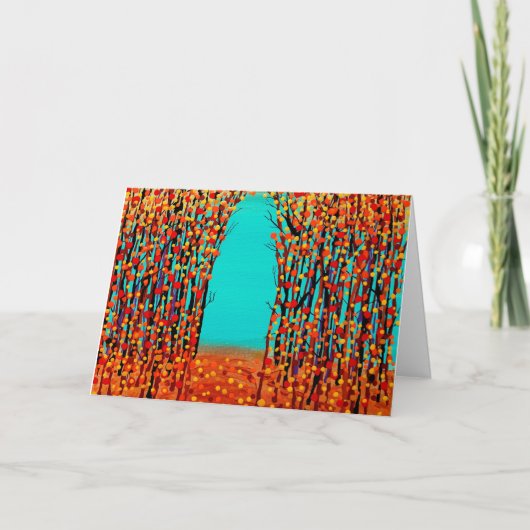 Carte art abstrait original Couleur d'Automne (Devant)