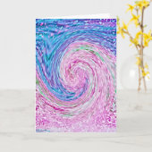 Carte Art Abstrait Pink Ocean Wave (Fleur jaune)