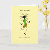 Carte Art Africain, Joyeuse Danse (Fleur jaune)