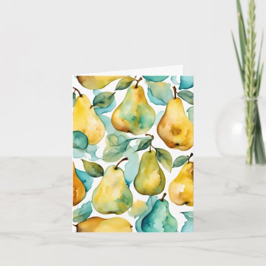 Carte Art aquarelle poires (Devant)