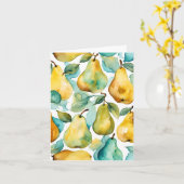 Carte Art aquarelle poires (Fleur jaune)