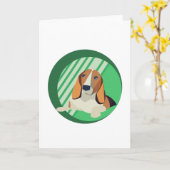 Carte Art beagle (Fleur jaune)