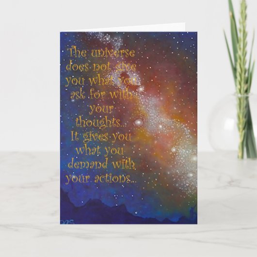 Carte Art Blank Greeting Card, Galaxy, Space, Quote (Devant)