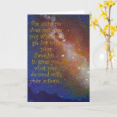 Carte Art Blank Greeting Card, Galaxy, Space, Quote (Fleur jaune)