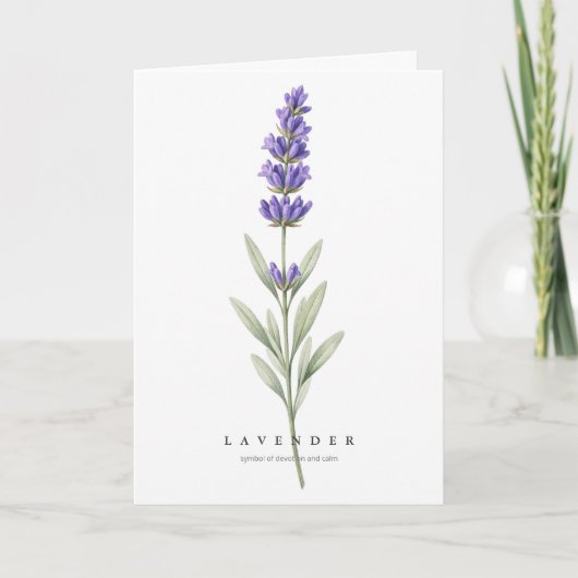 Carte Art botanique de la lavande : symbole de dévotion (Devant)