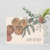 Carte Art botanique Fleur d'oeillet couleur chaude (Debout devant)