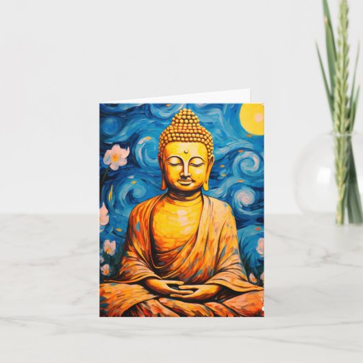 Carte Art Bouddha Méditant Zen (Devant)