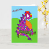 Carte Art Card, "Missing You", oeuvre originale (Fleur jaune)