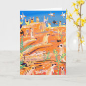 Carte Art Card : Popping up and Peeping Meerkats (Fleur jaune)