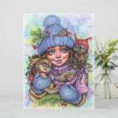 Carte Art Chaleur hiver Little Forest Friends (Debout devant)